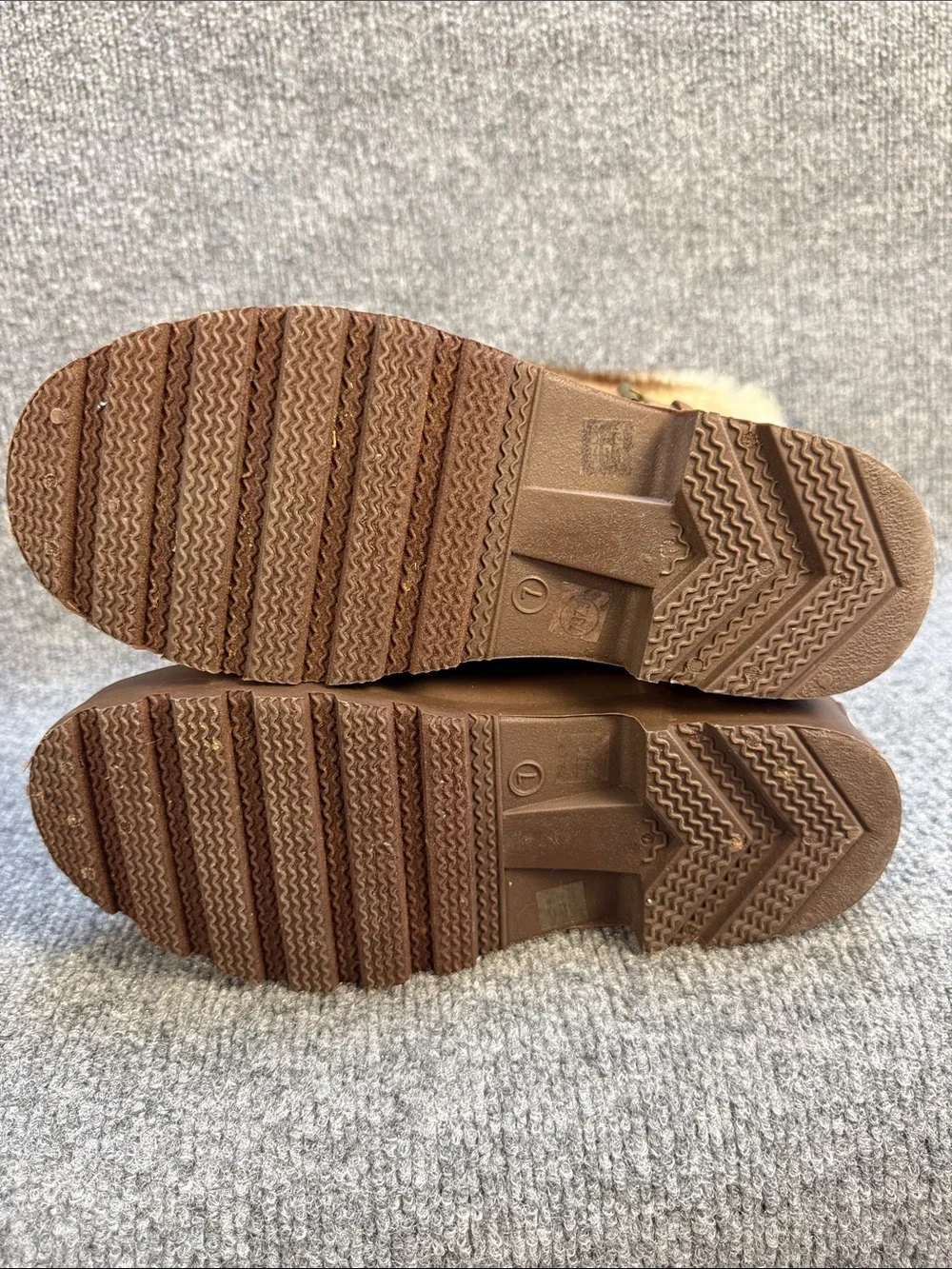 Dirty Laundry Brown Faux Fur Cuffed Rain Boots with Buckle Size 7 NEW!